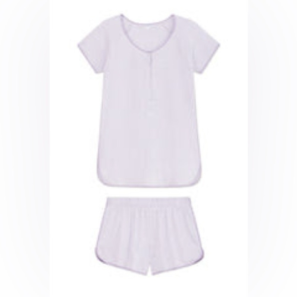LAKE Pajamas | Pima Maternity Shorts Set in Wisteria (NWT)
